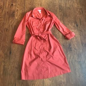 Banana Republic Size 6 Dress Muted Red/Rose Pocket